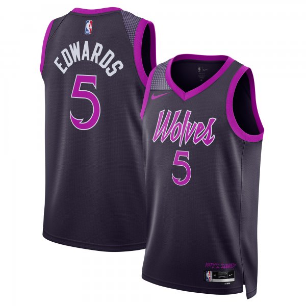 Men's Unisex Minnesota Timberwolves #5 Anthony Edwards Nike Purple 2025/26 Swingman City Edition Jersey