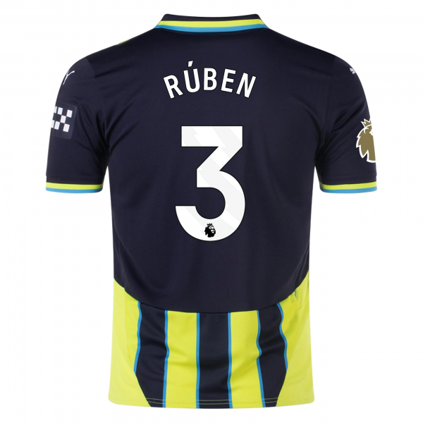 Puma Manchester City Ruben Dias Away Jersey w/ EPL + Club World Cup Patch 24/25 (New Navy/Yellow Glow)
