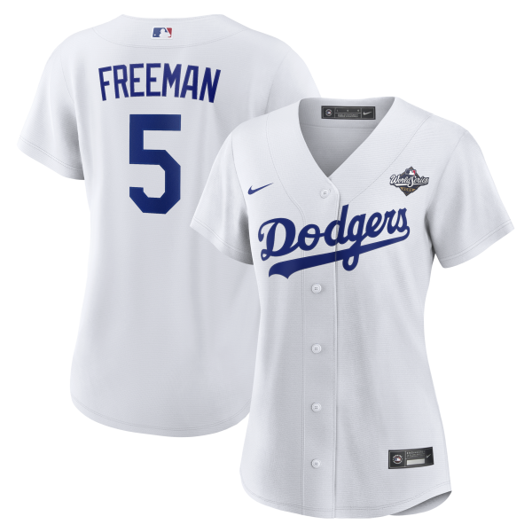 Women's Los Angeles Dodgers #5 Freddie Freeman Nike White 2025 World Series Home Player Jersey
