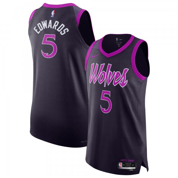 Men's Unisex Minnesota Timberwolves #5 Anthony Edwards Nike Purple 2025/26 Authentic City Edition Jersey