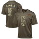 Youth #5 Jayden Daniels Washington Commanders Nike 2025 Salute to Service Game Olive Jersey
