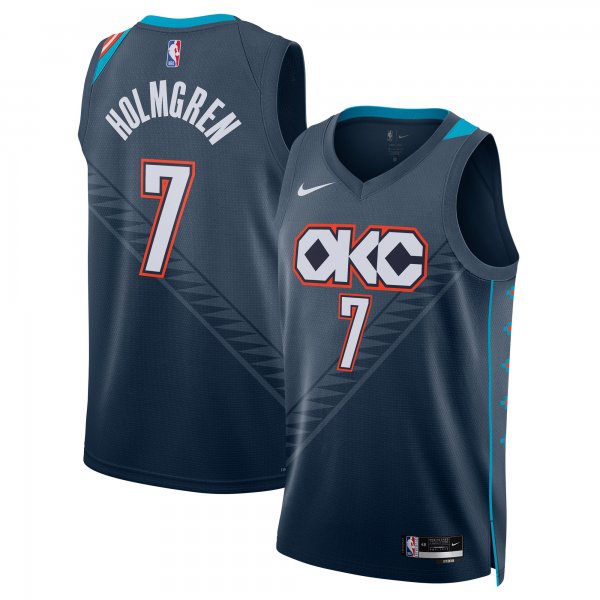 Men's Unisex Oklahoma City Thunder #7 Chet Holmgren Nike Navy 2025/26 Swingman City Edition Jersey