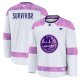 Men's New York Islanders Fanatics White Hockey Fights Cancer Practice Jersey