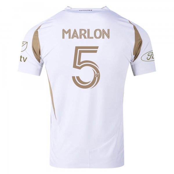 adidas Marlon LAFC Away Jersey w/ MLS + Apple + Ford Logo 25/26 (White/Gold)
